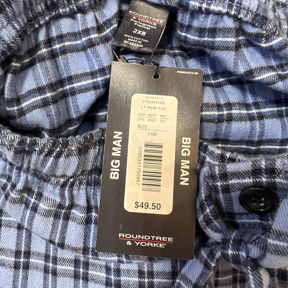 NWT $50 2XB Men’s Roundtree & York Pajama Pants - Picture 4 of 6